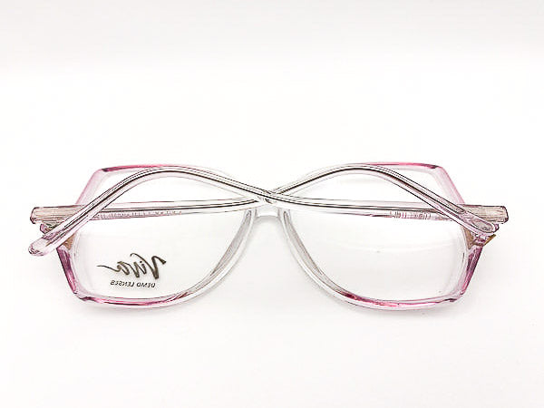 Clear purple oversized butterfly glasses on a white background