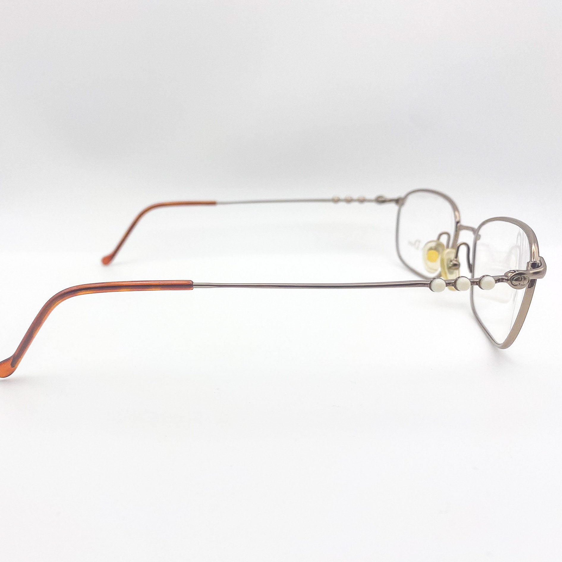 Eyeglasses with a gunmetal frame on a white background