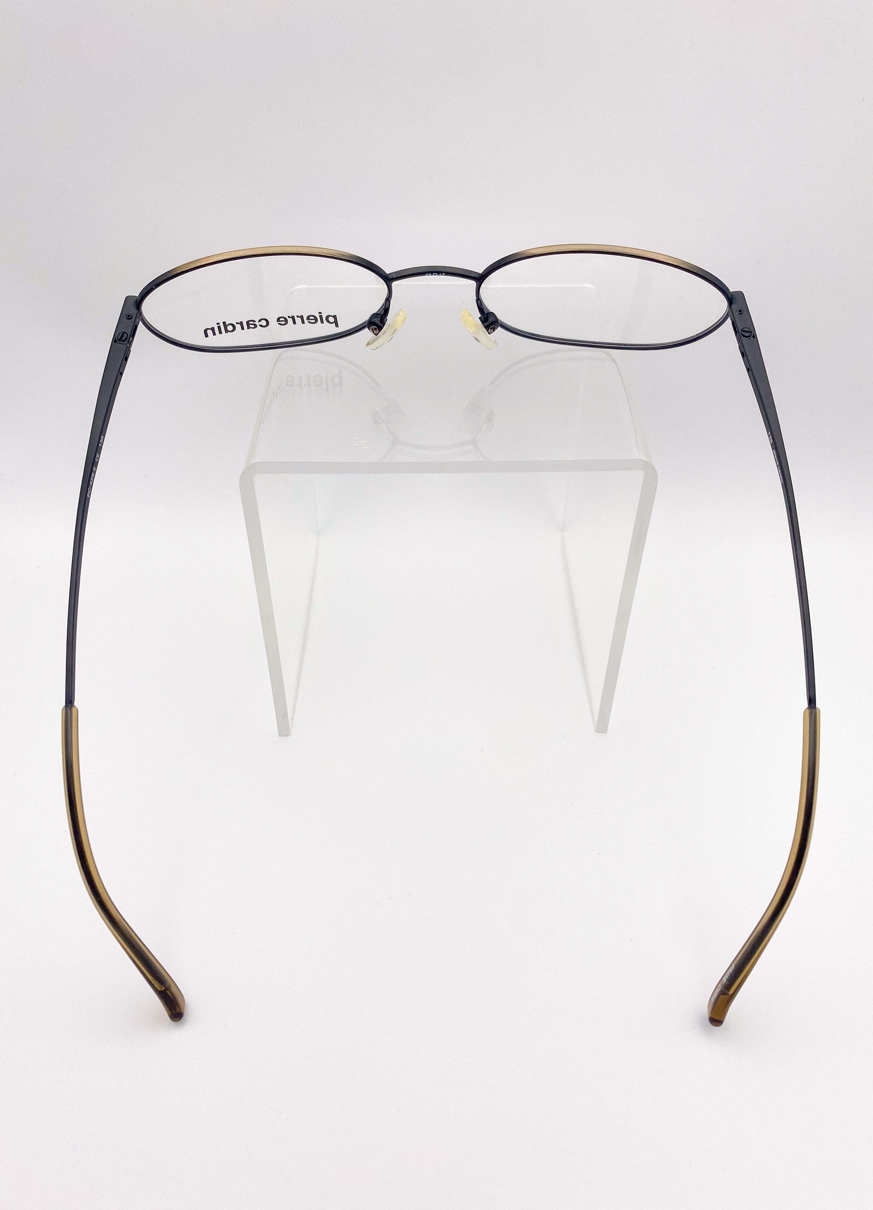 Eyeglasses with a black frame on a white background