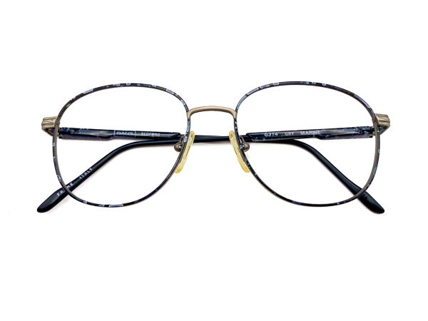 1990s Gant round eyeglasses with a black frame on a white background