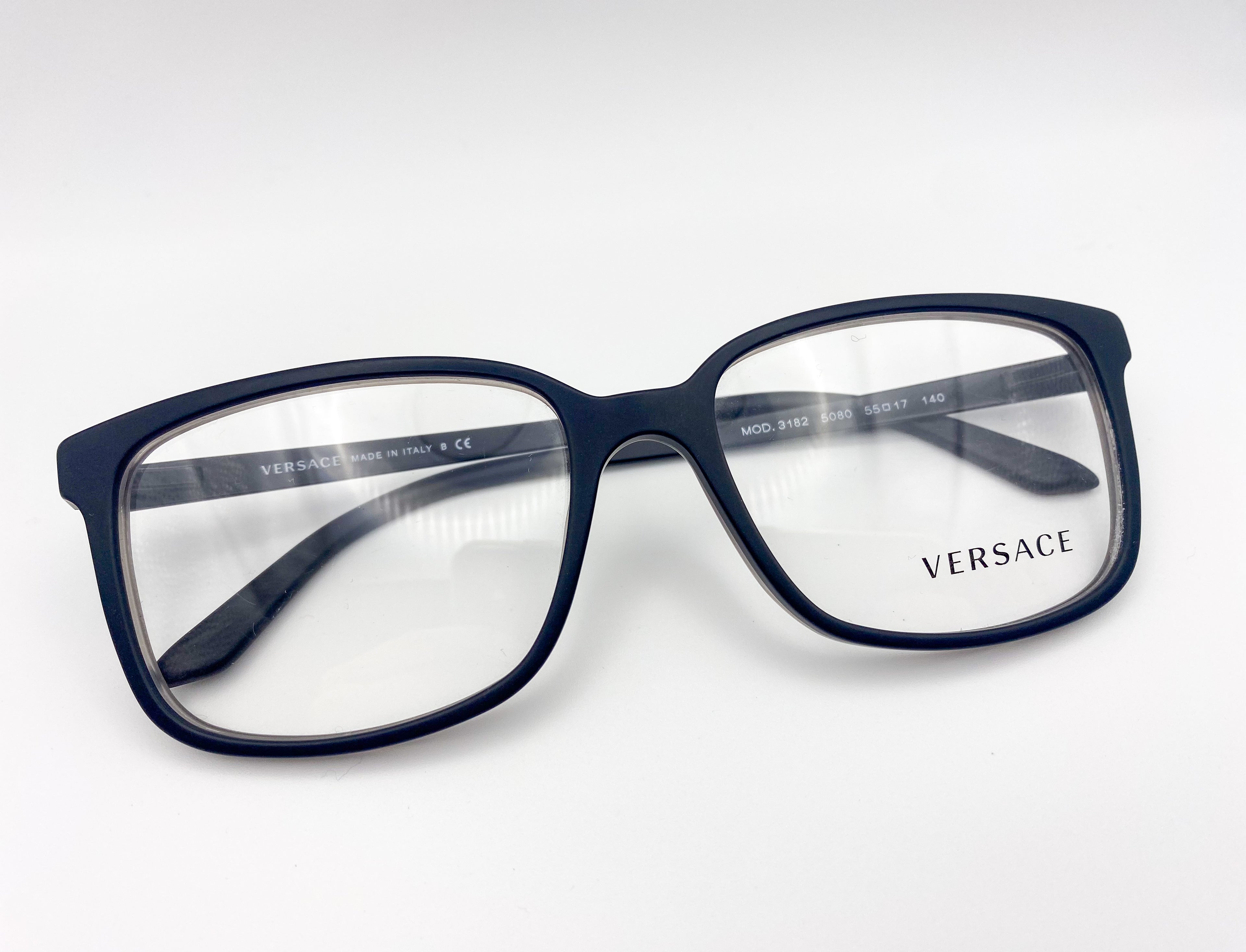 Versace eyeglasses on a white background