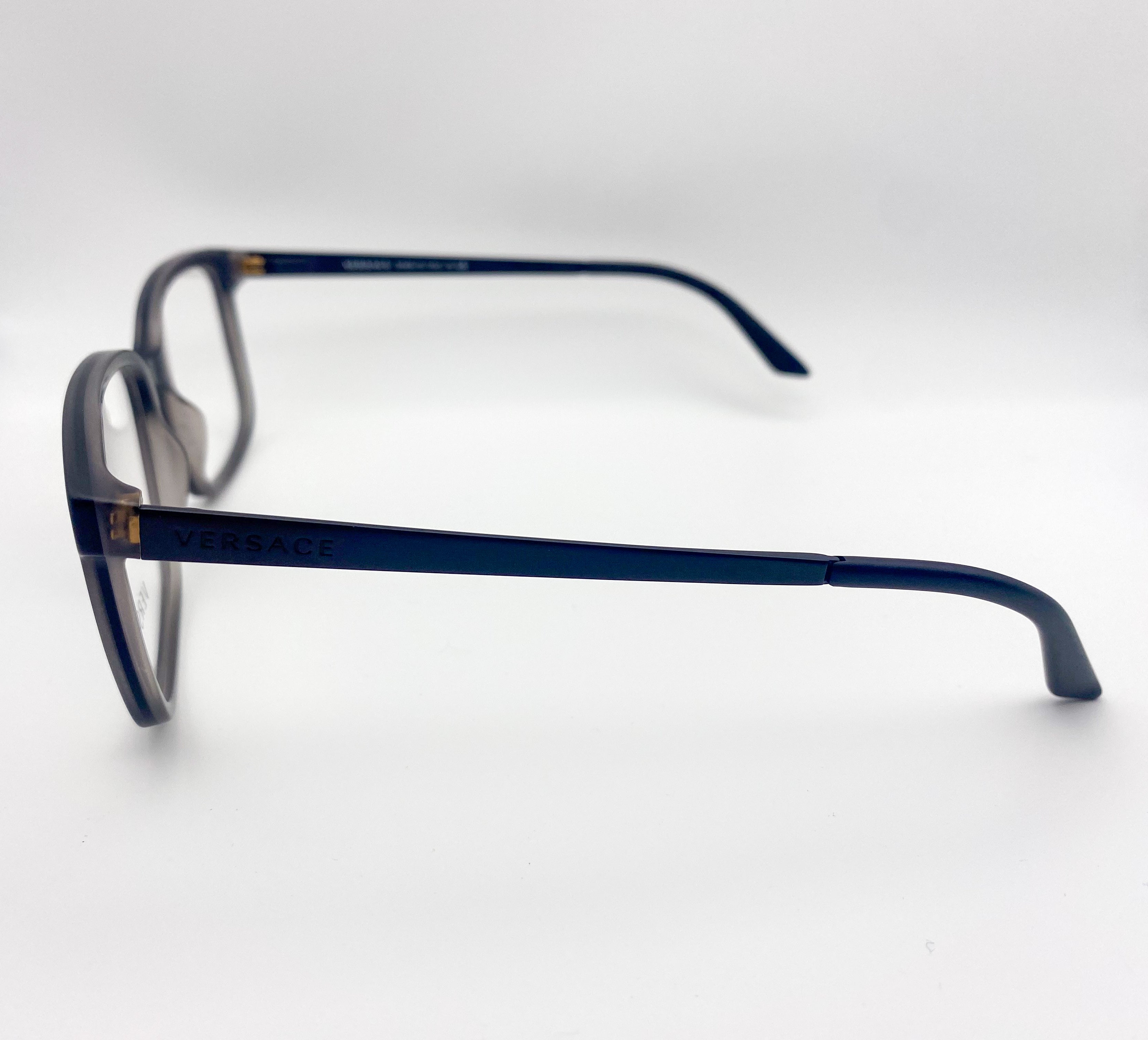 Black eyeglasses on a white background