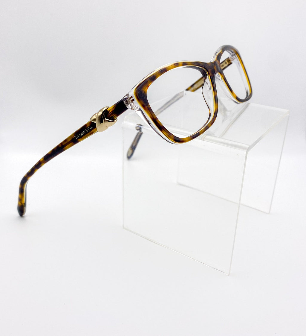 Tortoiseshell eyeglasses on a white background