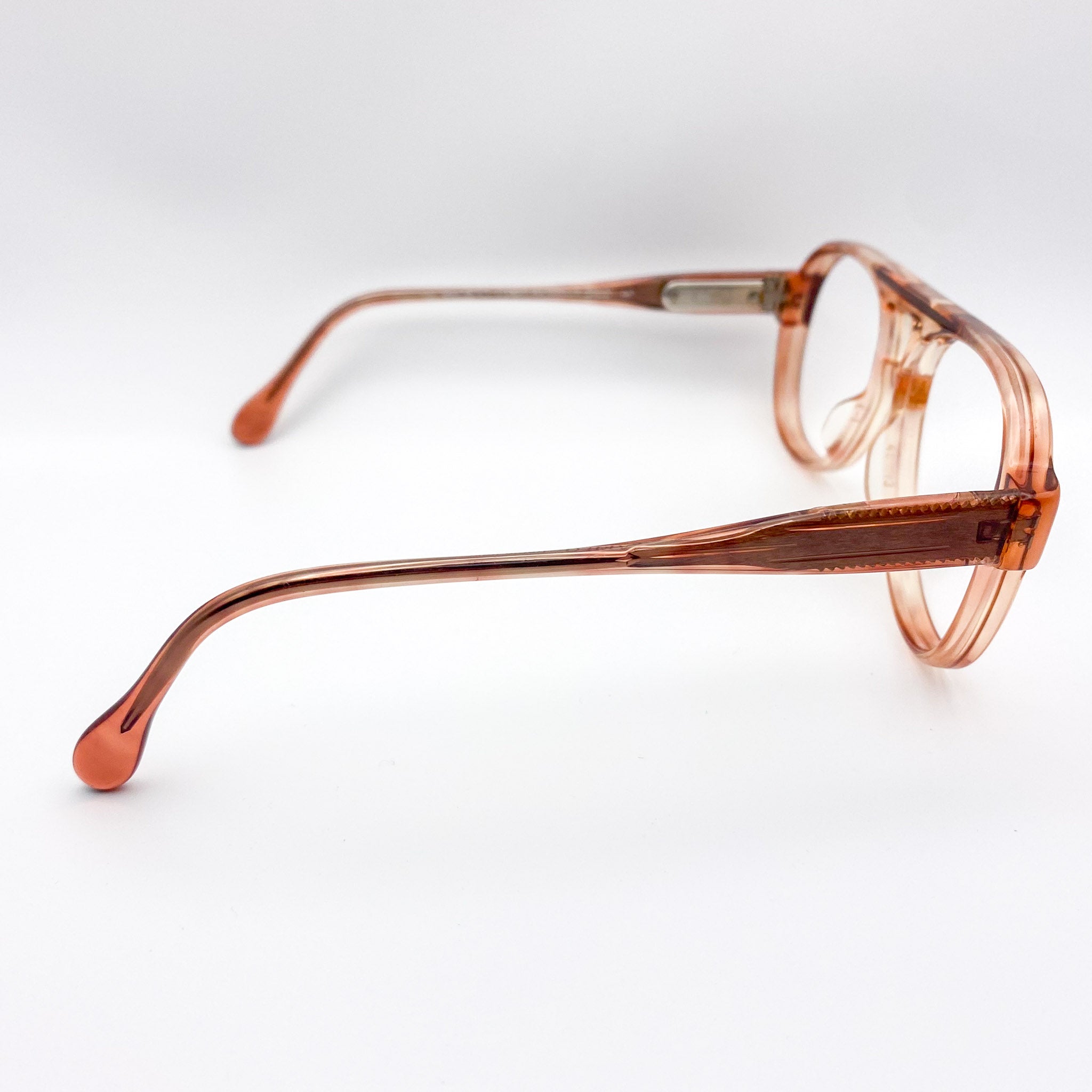Brown eyeglasses on a white background