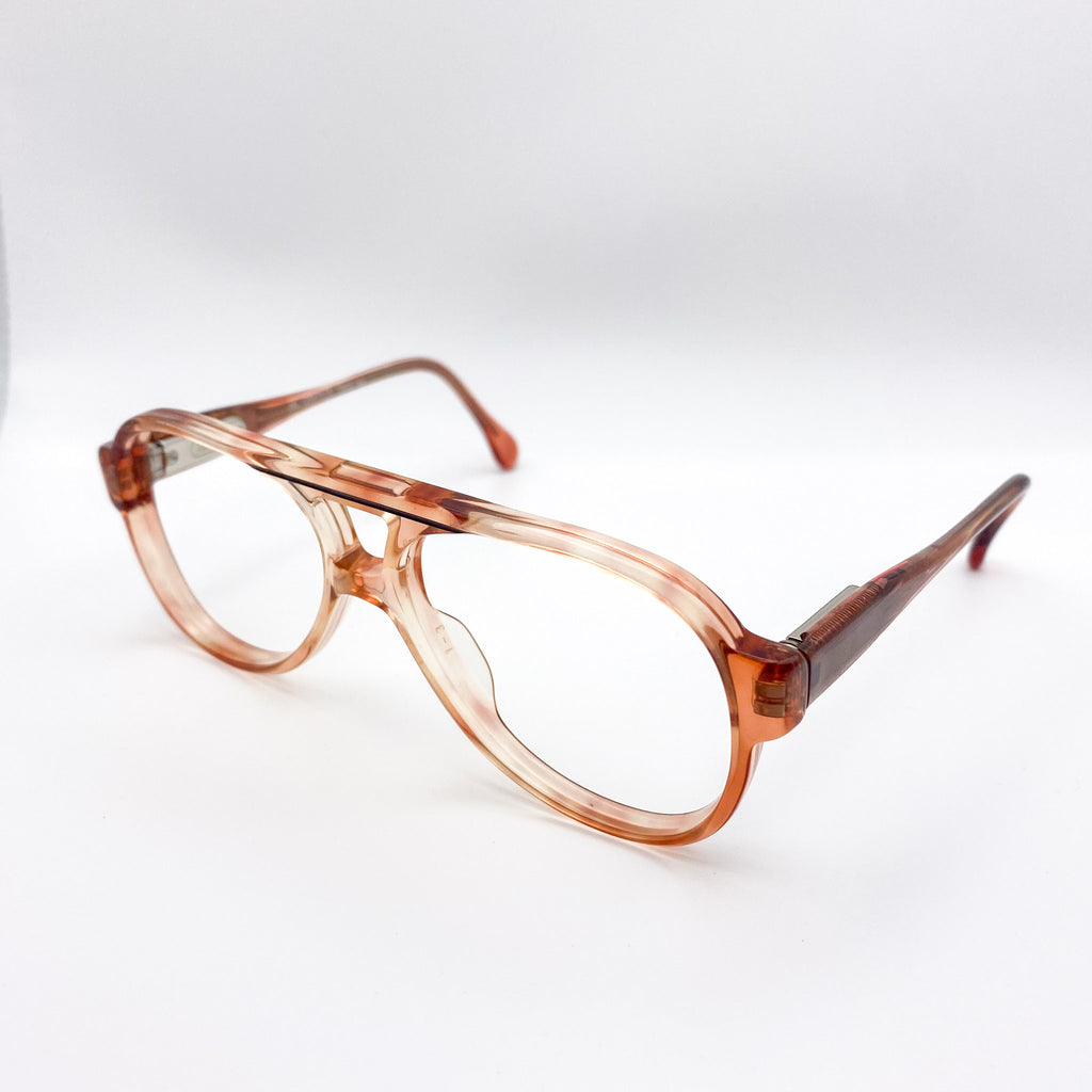 Brown eyeglasses on a white background