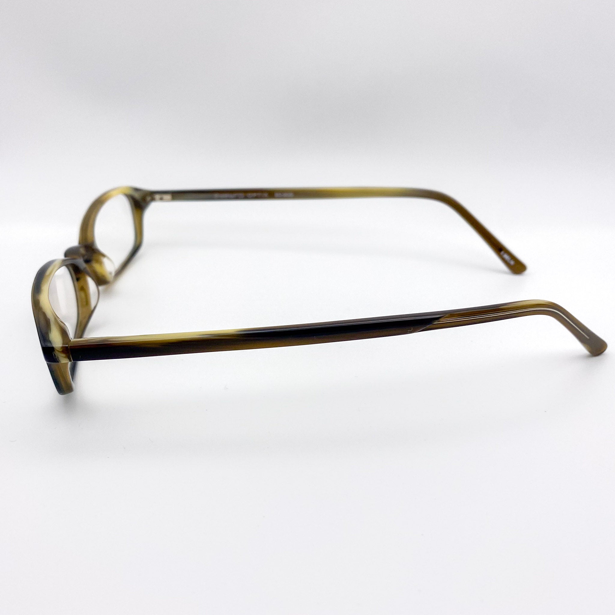 Pair of kids yeglasses with a tortoiseshell frame on a white background