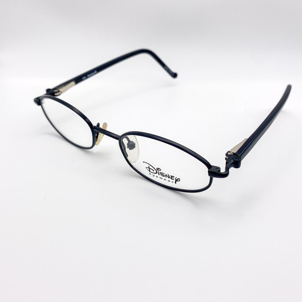 Eyeglasses with a Disney logo on a white background