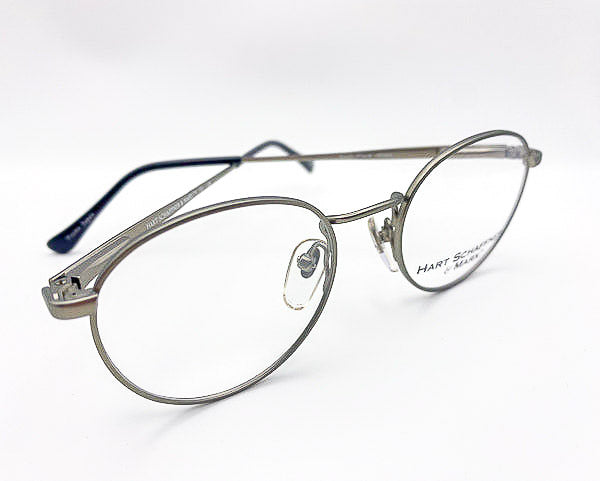 Silver eyeglasses on a white background