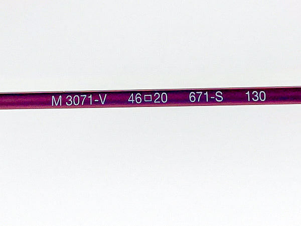 Eyeglass frame with 'M3071-V' text on a white background