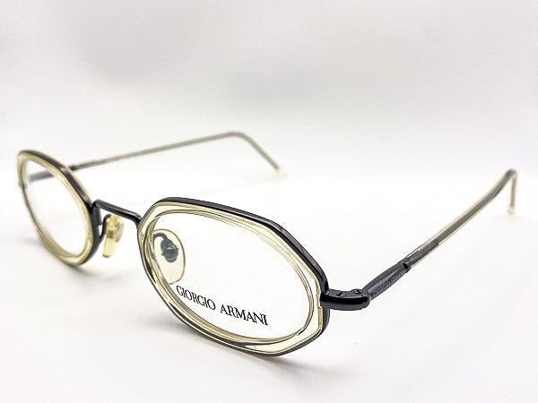 Vintage Giorgio Armani eyeglasses on a white background