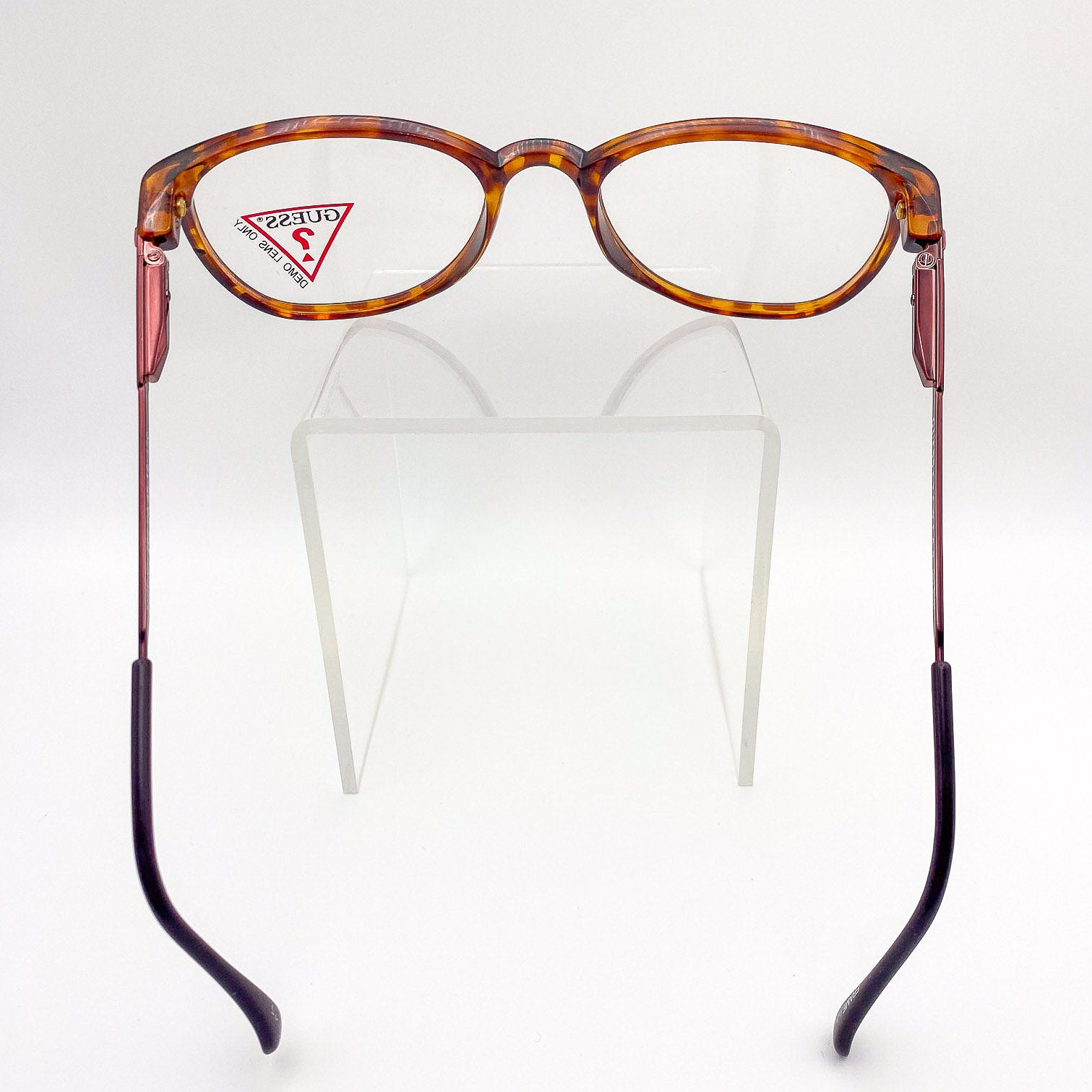 Eyeglasses with a tortoiseshell frame on a white background