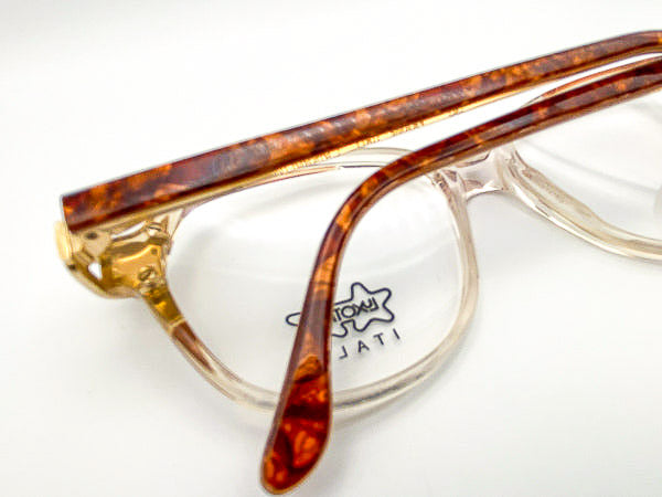 Close-up of vintage Luxottica tortoiseshell glasses