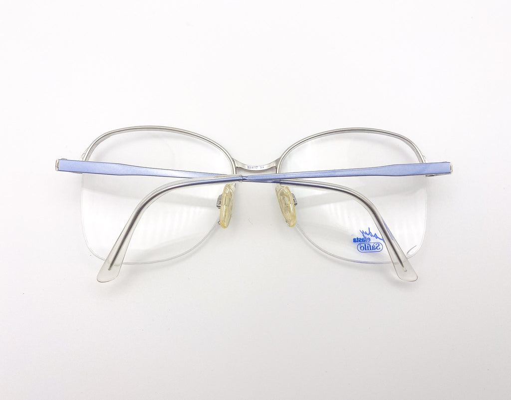 Eyeglasses with a visible brand logo on a white background