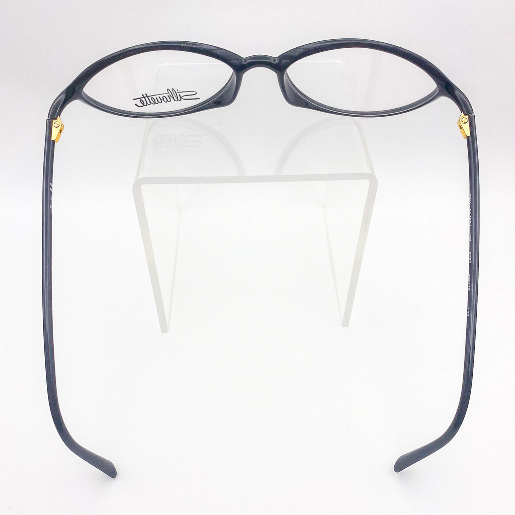 Black eyeglasses on a white background