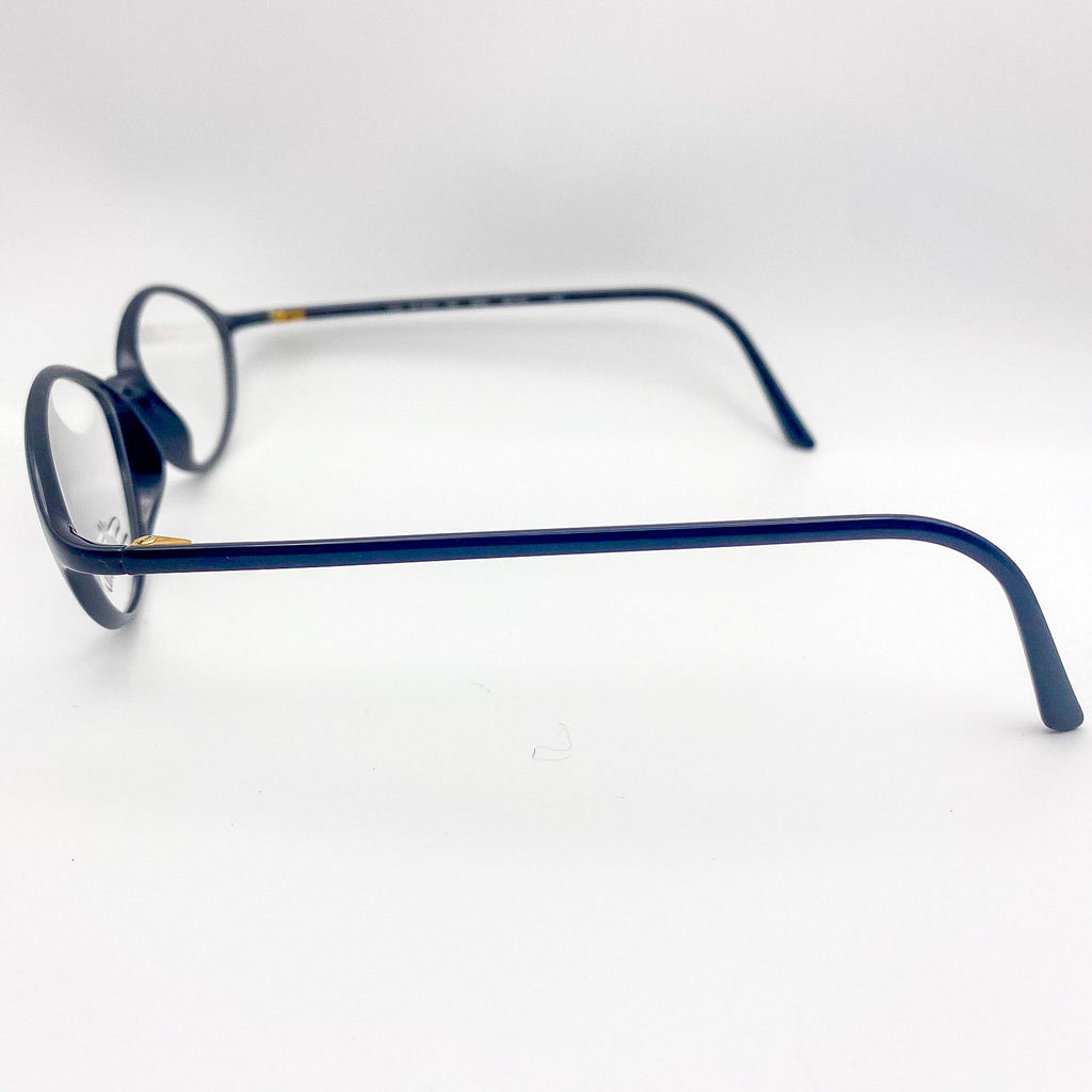 Black eyeglasses on a white background