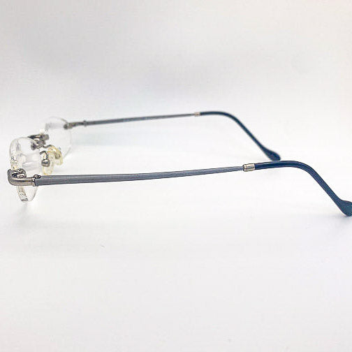 Eyeglasses with a thin frame on a white background