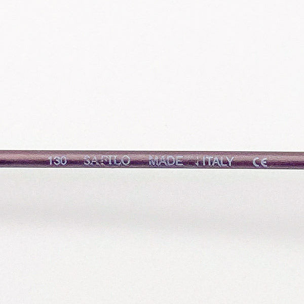 Eyeglass frame with 'Safilo' branding and text on a white background