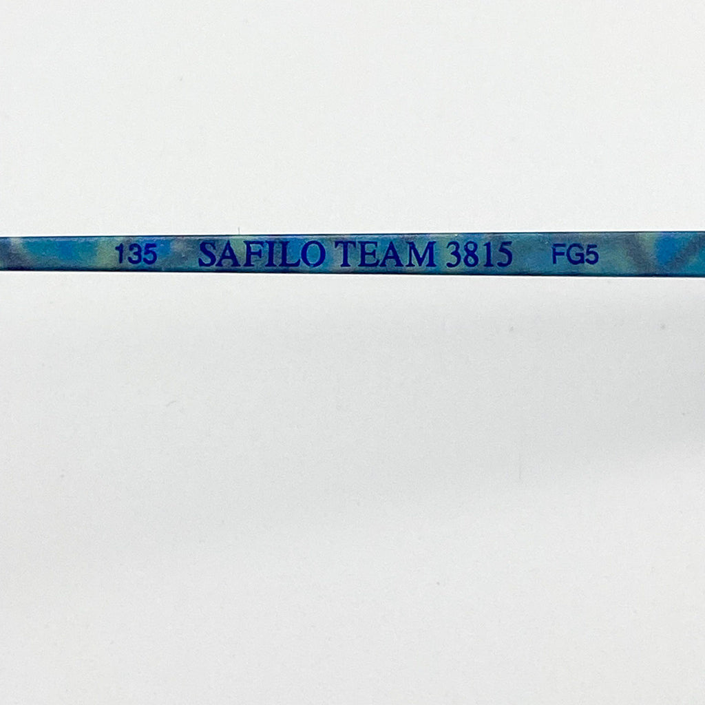 Blue frame with 'Safilo Team' text on a white background