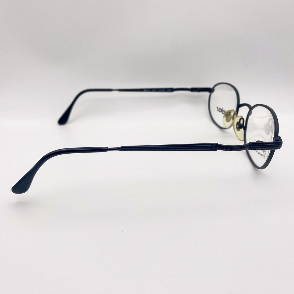 Black 90s eyeglasses on a white background
