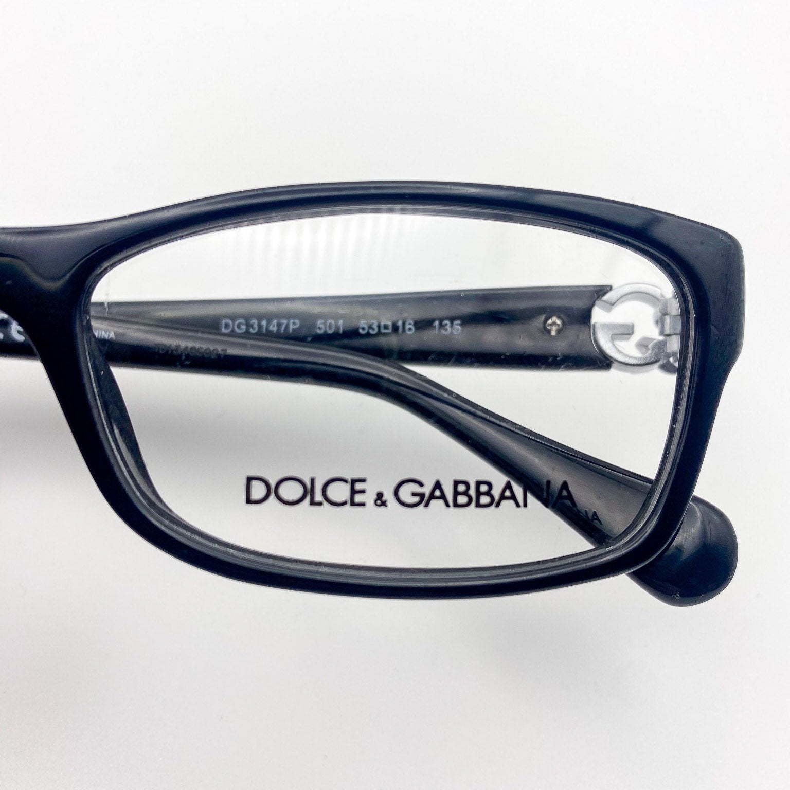 Dolce & Gabbana eyeglasses on a white background