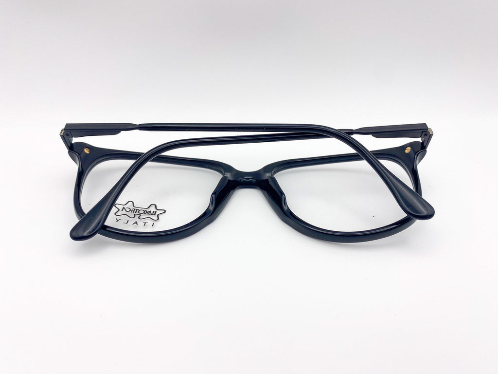 Black Luxottica eyeglasses on a white background