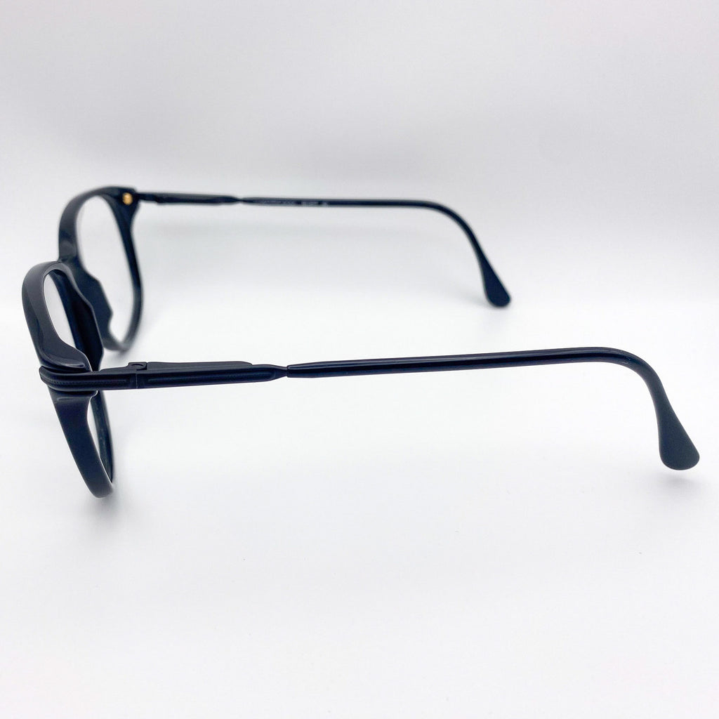 Black eyeglasses on a white background