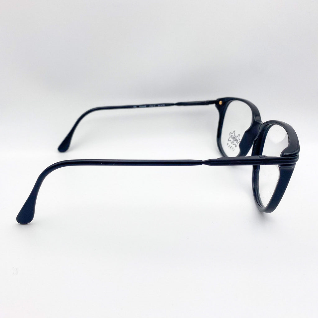 Black eyeglasses on a white background