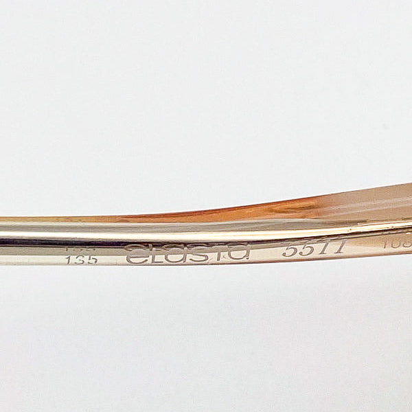 Close-up of a gold frame with 'Elasta' branding on a white background